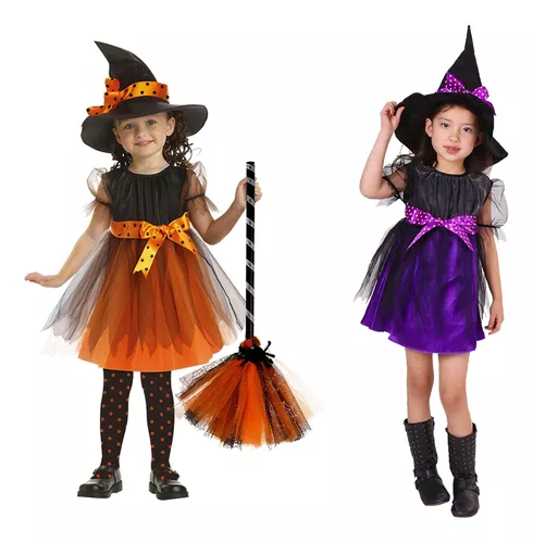 Fantasia Halloween Infantil Bruxinha.