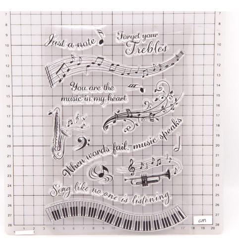 Sellos De Letras Con Temas Musicales, Sellos Transparentes