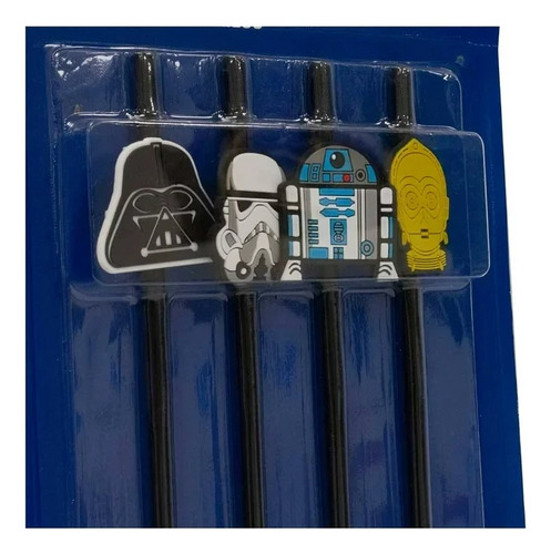 Star Wars Popotes De Metal Con Cabeza De Riego 12 Popotes