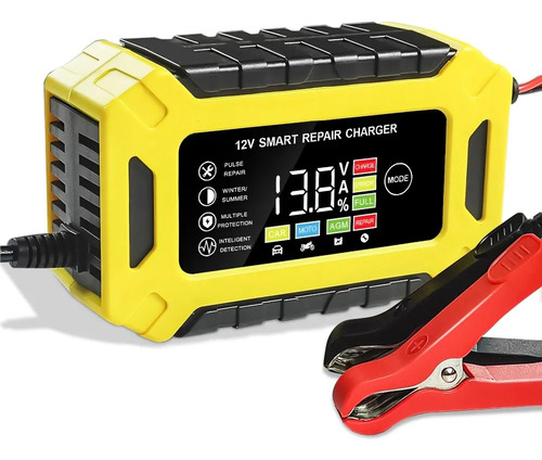 Carregador Inteligente 12v 6a Para Baterias De Carro, Moto E Jet Ski - Recarga Rápida Com Sistema Antisobrecarga, Ideal Para Viagens Longas E Manutenção Preventiva