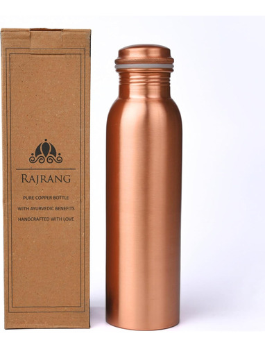 Botella De Agua Rajrang De Cobre, 34 Onzas, Diseño A Prueba
