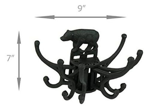 Gancho De Pared Pivotante De Oso Rústico De Hierro Fundido N