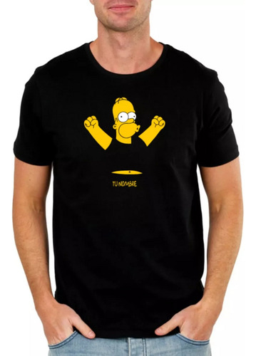 Remera Homero Simpson 2 Personaliza Nombre Unisex