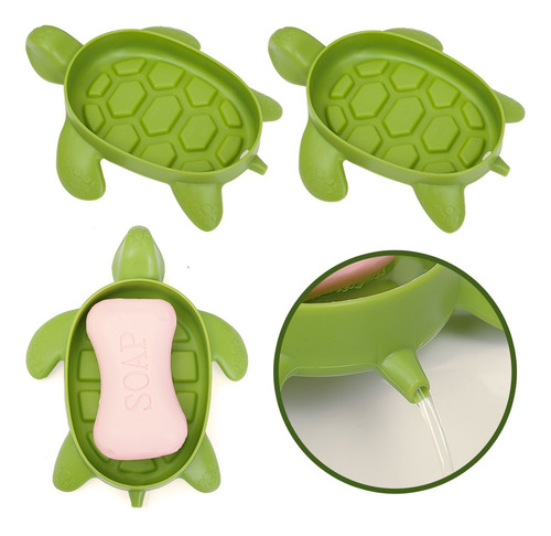 Cute Turtle Soap Tray, Caixa De Sabão Portátil Para Drenagem