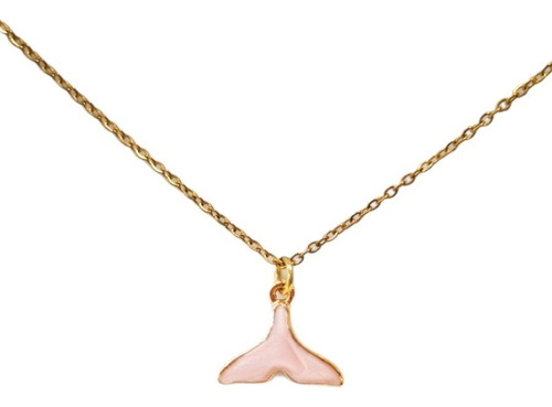 Lindo Collar Cola De Sirena Rosa - Chapa De Oro