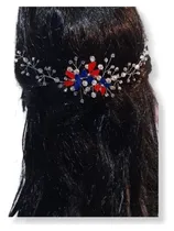 Comprar Tocado Tiara Novias 15años Civil Madrinas Eventos-azulyrojo