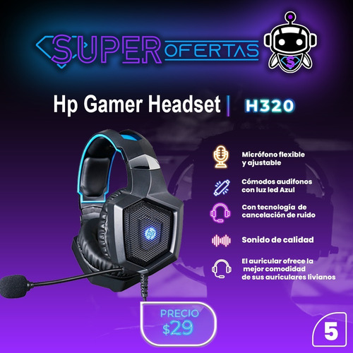 Hp Audifonos Manos Libres Gamer Originales - Pc Ps4 Laptop !
