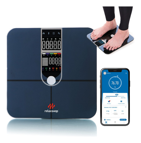 Balança Corporal Inteligente Bioimpedância Bio Plus Preta Cor Preto