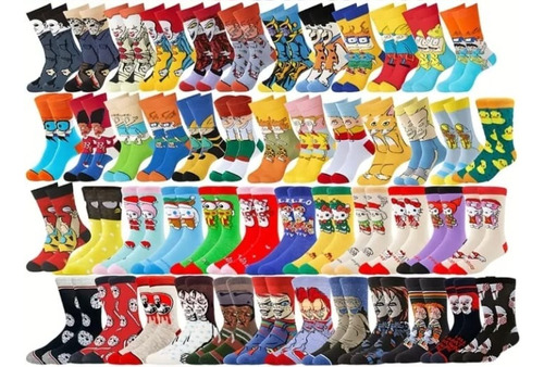 20 Pares Calcetas 3/4 Niño Calcetines Caricatura Superheroes 20pzs Unitalla