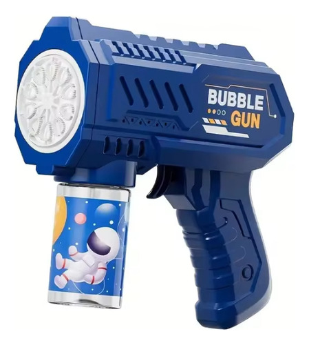 Burbujero Automático Pistola Space Bubble Gun Con Luz A Pila Color Azul