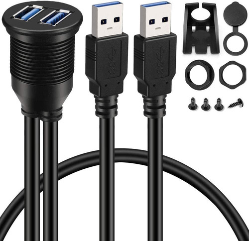 Batige - Cable De Extension De 2 Puertos Dual Usb 3.0 Macho