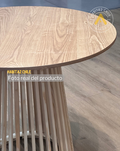 Mesa De Comedor Natural Boho Bali Redonda Fresno Y Pino