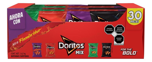 Sabritas Doritos Surtido Caja Mix 30pz Nacho Icognita Flamin