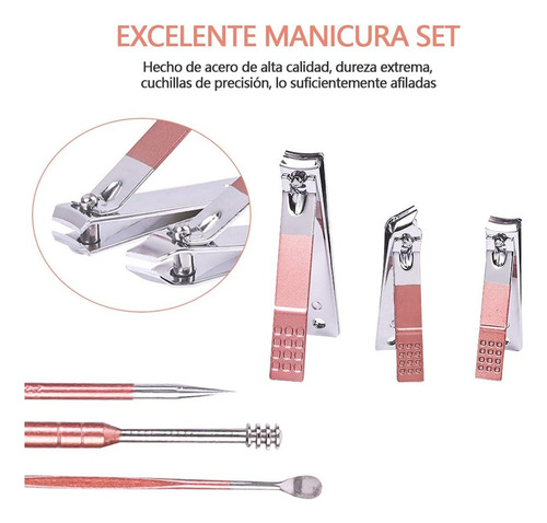 Set De Uñas Y Pedicura Profesional Con Forma De Rosa, 23 Uni