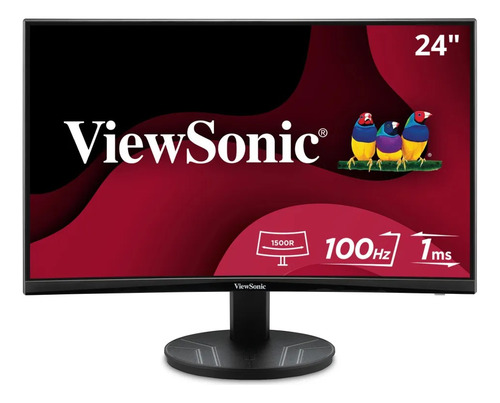 Monitor Curvo Viewsonic Va2416c Business 24 Full Hd 100hz Color Negro