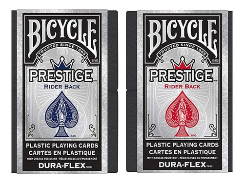Imagem 1 de 6 de Par Baralho Bicycle Prestige Dura-flex 100% Plástico