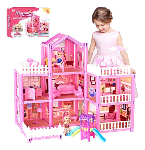 Casita Casa De Muñecas Con Muebles Castillo De Princesa Diy