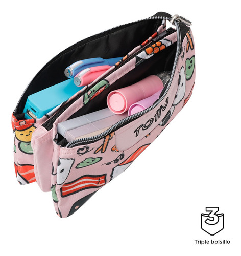 Totto Lapicera Para Niño | Con Triple Bolsillo Tablero Sushi Lisa