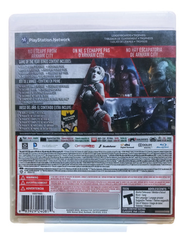 Batman: Arkham City Ps3 - Colección Batman, Edición 2012 (Usado)