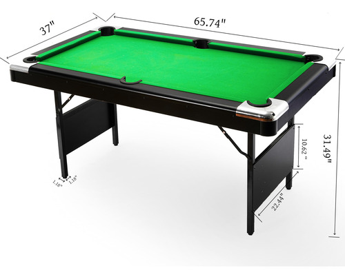 Mesa De Billar Plegable Portátil 3 En 1 Para Todos 5.5 Pies Color Del Paño
