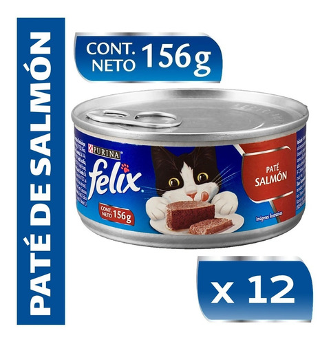 Alimento Gato Felix Pate De Salmon Lata 156g Pack 12un Mp
