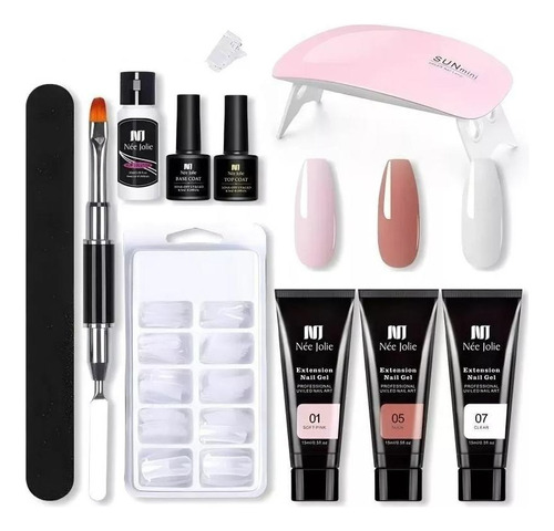 Kit Gel De Extención De Uñas Con Lámpara Uv