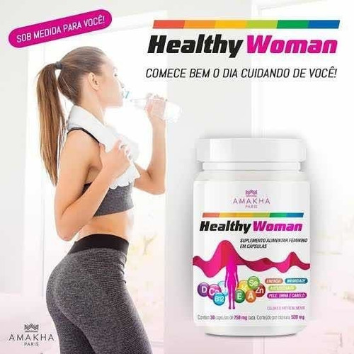 Healthy Woman - 30 Cápsulas De 500mg Amakha Paris Sabor Sem Sabor