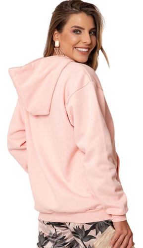 Imagem 3 de 6 de Moletom Canguru Blusa De Frio Flanelada Capuz Liso