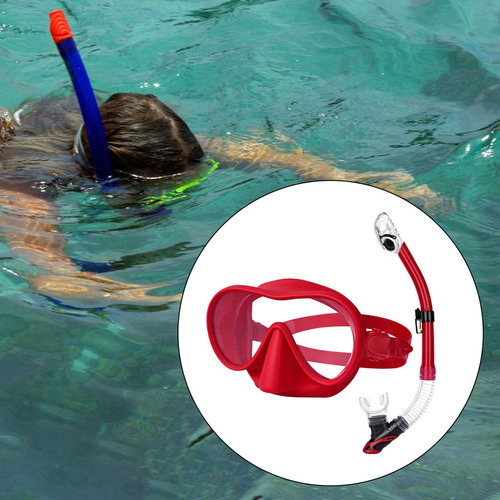Conjunto De Snorkel Máscara De Buceo Máscara De Rojo