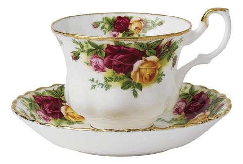 Royal Albert Old Country Roses Teacup & Saucer Set, 6.5 O...