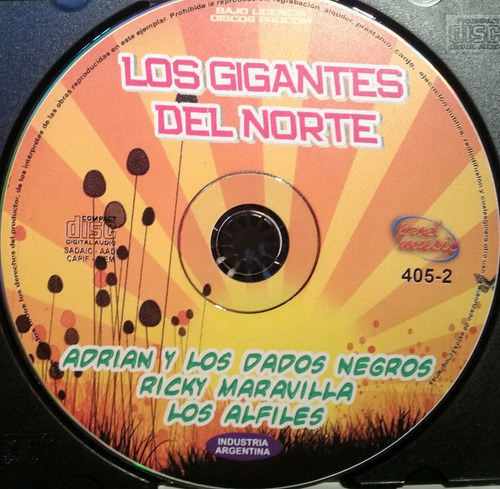 Cd Adrian Y Los Dados- Ricky Y Otro (los Gigantes Del Norte)