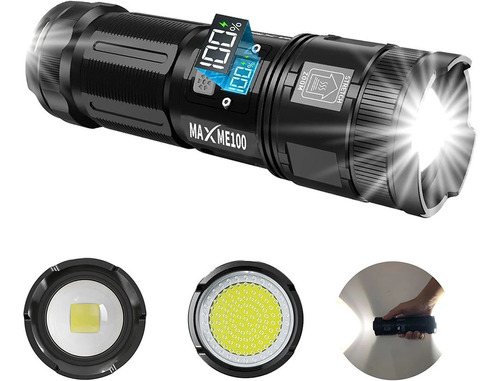 Linterna Tactica De Doble Foco Led 3500 Lumenes-recargable 