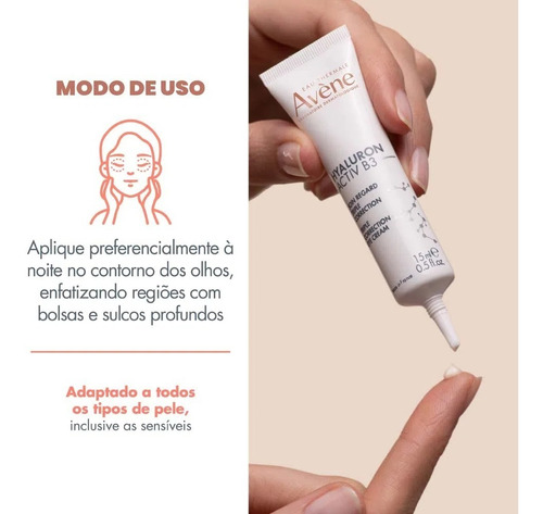 Creme Anti-idade Para Os Olhos Hyaluron Activ B3 15ml Avène Com Olheiras Dia/noite