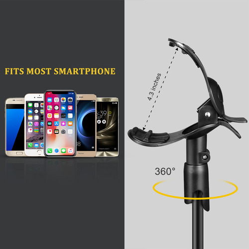 Soporte Negro 90cm Multifuncional Para Celular Giratorio
