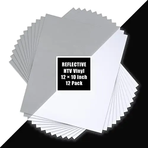 Vinilo De Transferencia Térmica Reflectante Gris - Rollo 30,5 Cm X 183 Cm Para Cricut Y Silhouette - Para Personalizar Camisetas Y Textiles
