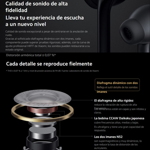 Xiaomi Buds 3 Auriculares In-ear Inalámbricos Anc Ip55, Blan