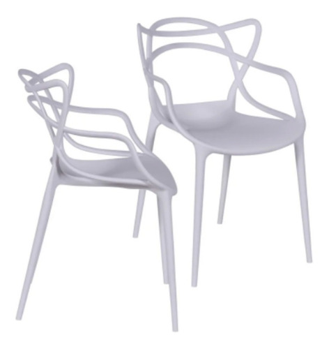 Cadeira de jantar BoxBit Solna, estrutura de cor  branco, 2 unidades