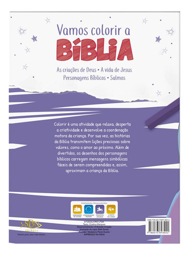 Vamos Colorir A Bíblia: Criações De Deus, As, De Cristina Marques. Editora Sbn, Capa Mole Em Português