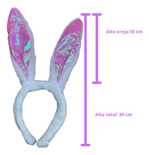 10 Diadema Orejas Conejo Pascua Peluche Disfraz Conejita Color