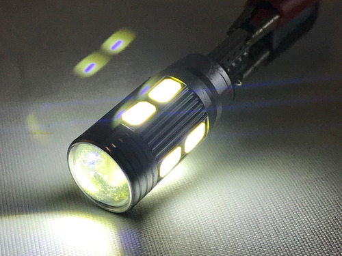 Lampara T10 12v 10 Leds+ Lupa Luz Posicion Auto Moto.x2 T112