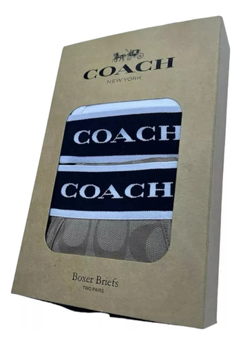 Boxer Largo Coach 2pk Algodón Caballero Suaves Confort