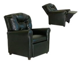 Sillón Reclinable Con Portavasos Dozydotes En Cuero Negro ¿t