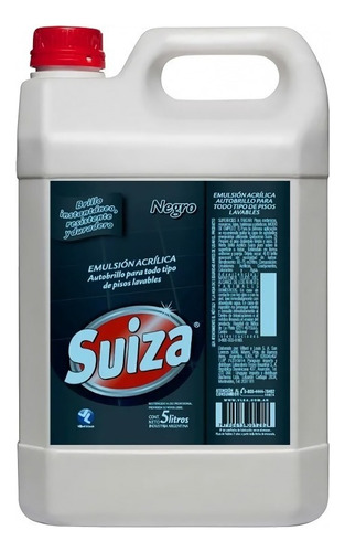 Emulsion Acrilica Autobrillo Pisos Lavables Negro Suiza 5lt