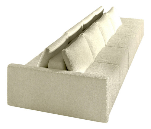 Sofá Modulado Milos 312 Puff Lateral Bouclê Off White