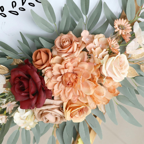 Botín Floral Artificial Boda Arco Flor Hecho A Estilo A, 2 U