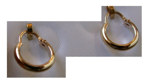 Imagen 3 de 5 de Luli Caravanas Aros Enchapado Oro Antialergico Unisex 1.0cm