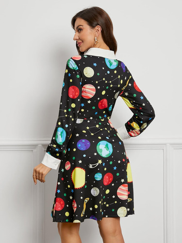 Laqeyko Mulheres Sra. Frizzle Traje Peter Pan Collar Magic S