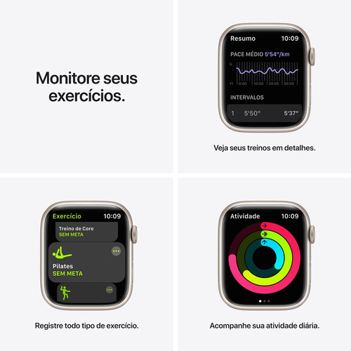 Apple Watch Nike Series 7 Gps 45mm Estelar Alumínio Nike