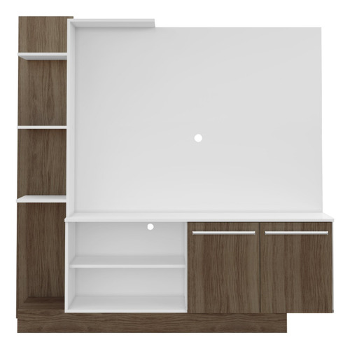 Estante Rack Tv Verona Blanco Café - Be Design