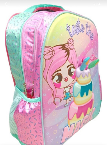 Set Kit Mochila Kinder, Lonchera Y Lapicera Mis Pastelitos Color Rosa
